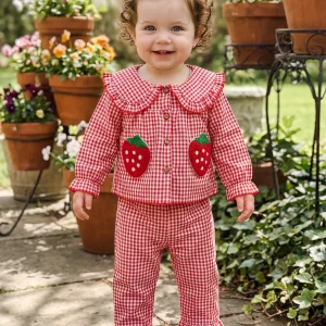 Long Sleeve Plaid Print Button Up Shirt + Pant Set